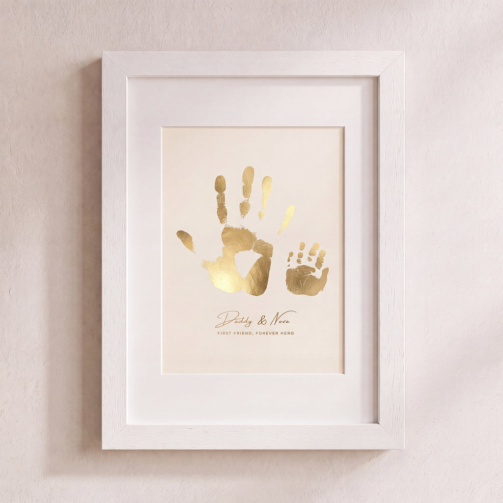 Eltern & Baby Handabdruck Erinnerung mit Folienprägung